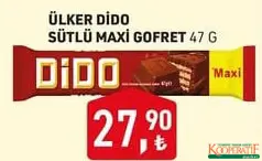 ÜLKER DİDO SÜTLÜ MAXİ ÇİKOLATALI GOFRET 47 G fiyat ve kampanya bilgisi